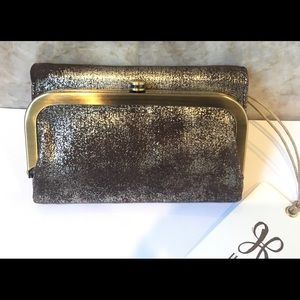 NWT Hobo Leather Riva Wallet, Heavy Metal